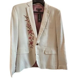 NWT INC Men's Embroidered Linen Blazer, Size M